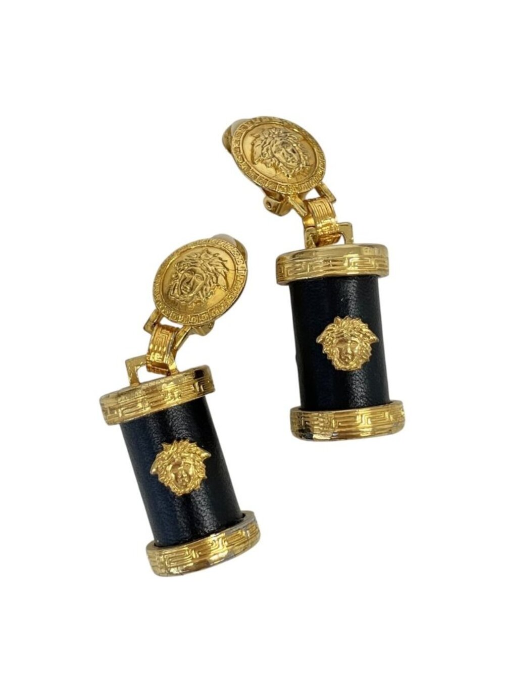 Versace Gianni Vintage Medusa Swing Large Earrings Gold Colored